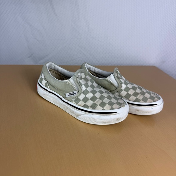 Vans Checkered Slip-On Sneakers Sage & white Toddler size 11.0 - Picture 1 of 5